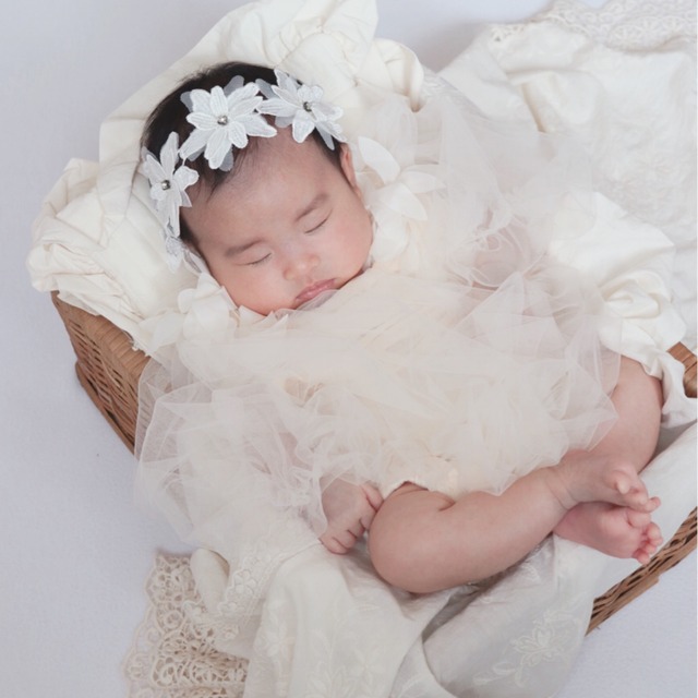 即納ふんわりリーフロンパース ドレス 一部予約