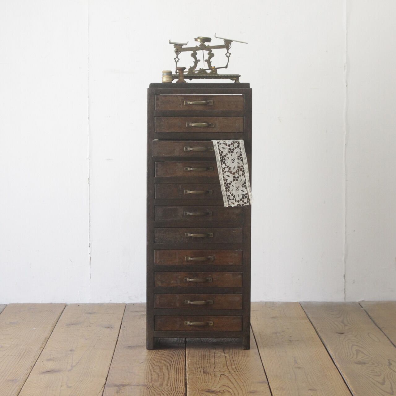 レトロ 卓上小引き出し 抽斗 6杯 収納 小物入れ レターケース B6 木製