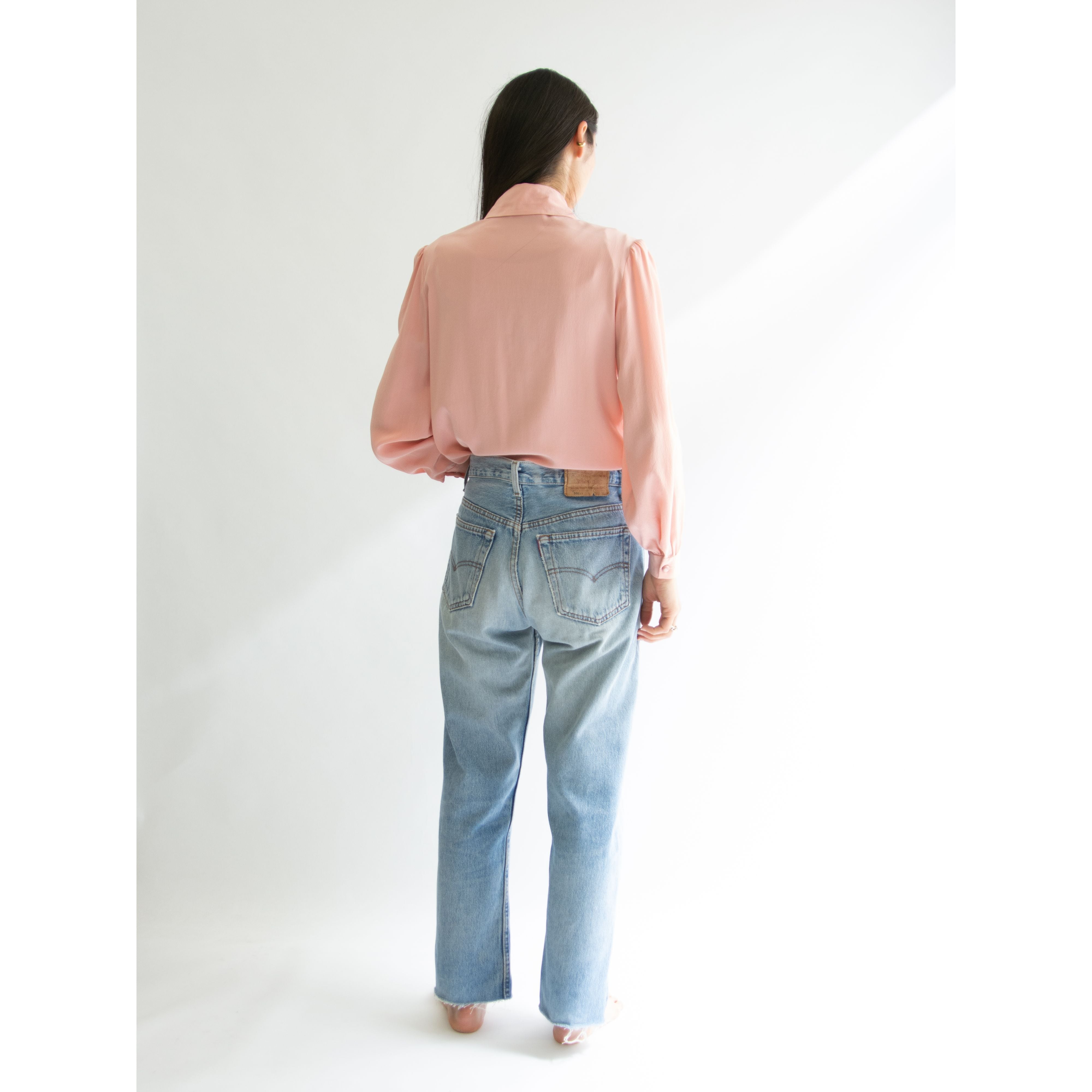 【valentino garavani】Made in Italy 60-70's 100% Silk Blouse（ヴァレンティノガラヴァーニ イタリア製 シルクブラウス）
