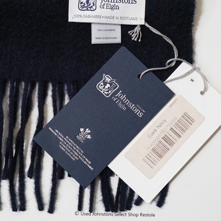 新品☆ジョンストンズ 中判 ストール【 Dark Navy 】ネイビー | Pay ID