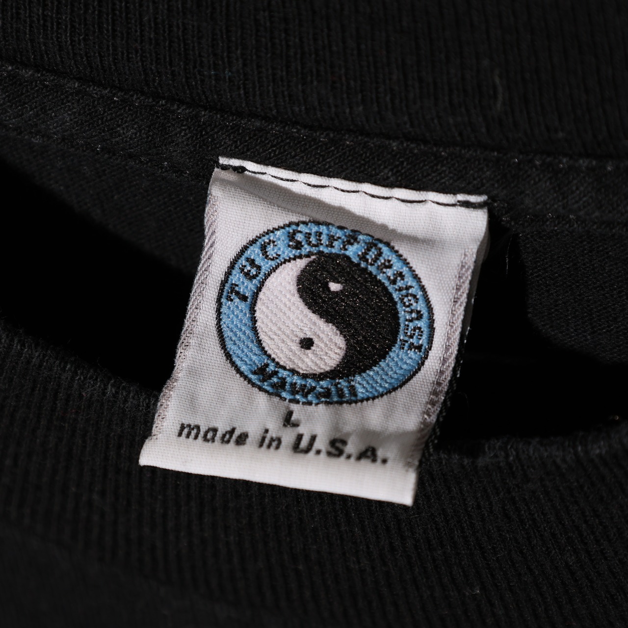 美品 L 90s USA 陰陽 T&C Surf サーフTシャツ ブラック 黒