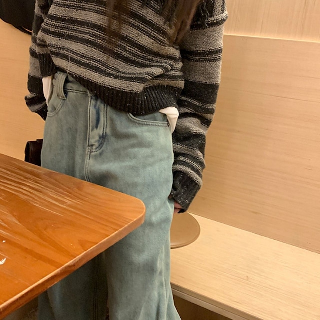 ウォームライニングデニムパンツ 2col R01322