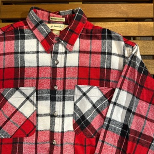 ST JOHN'S BAY FLANNEL CHECK SHIR RED XL