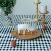 Glass Dome&Wood Plate