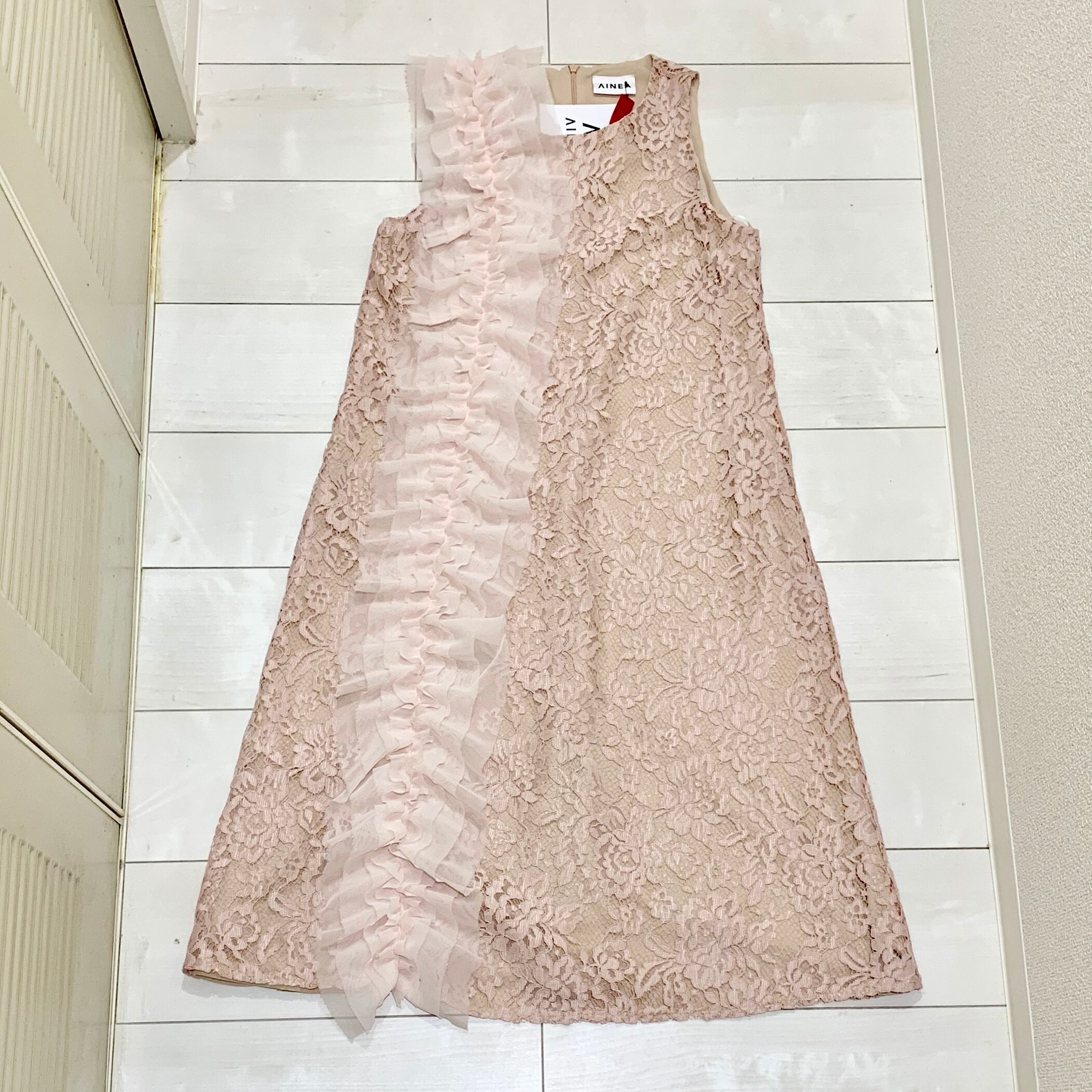 S/S AINEAレースワンピース ピンク