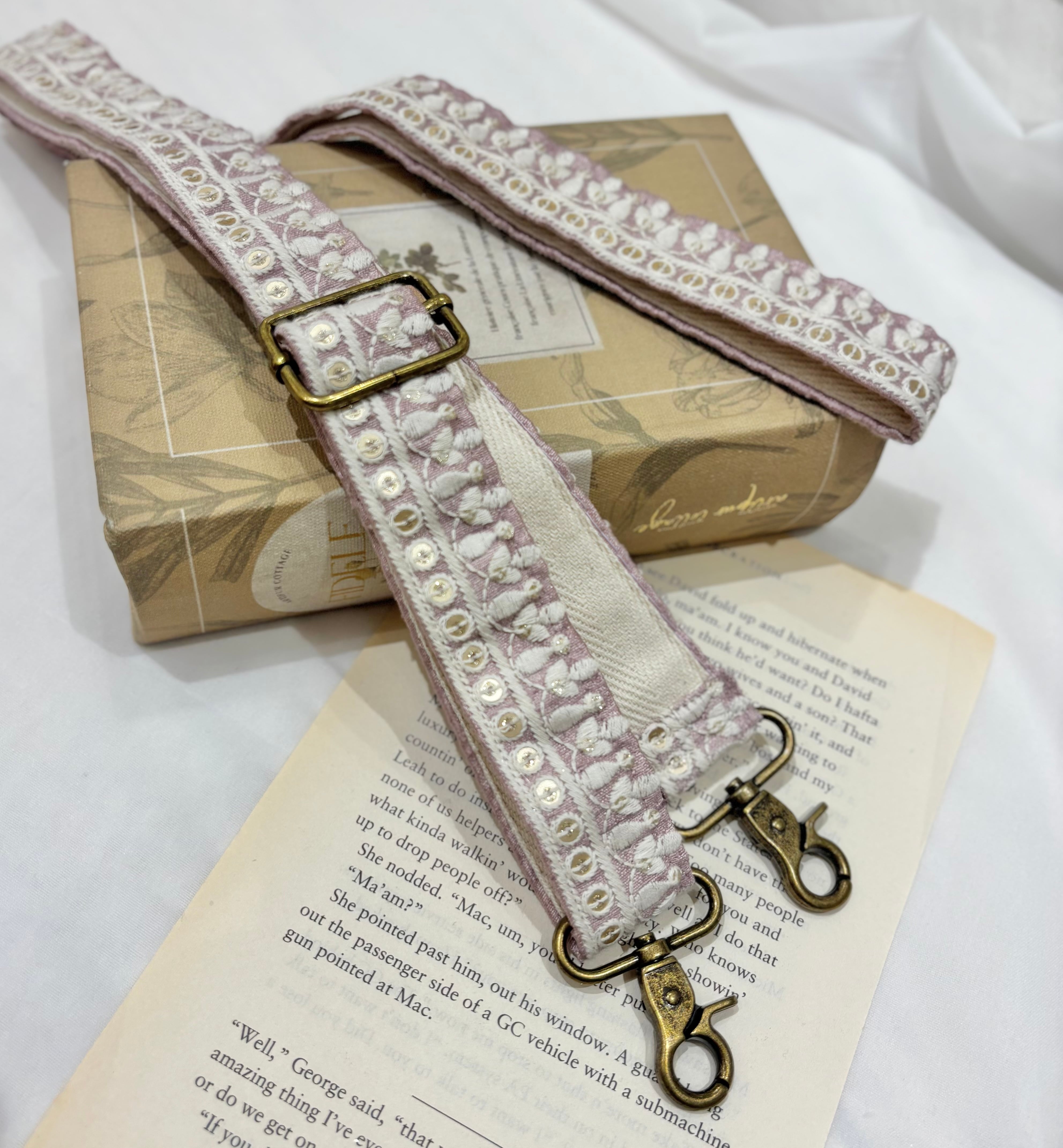 【長さ調整可能！】インド刺繍リボン ショルダー(A71-10)⑧
