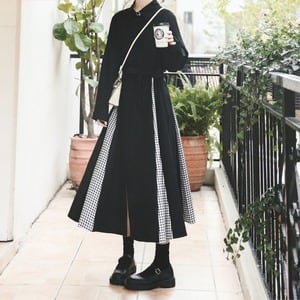 チェックスカートワンピース ON0082