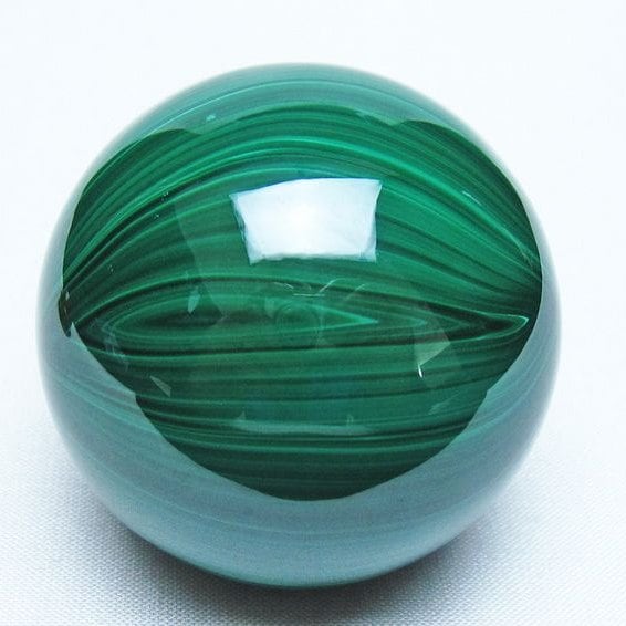 マラカイト 丸玉 53mm スフィア 置物 一点物 151-10198