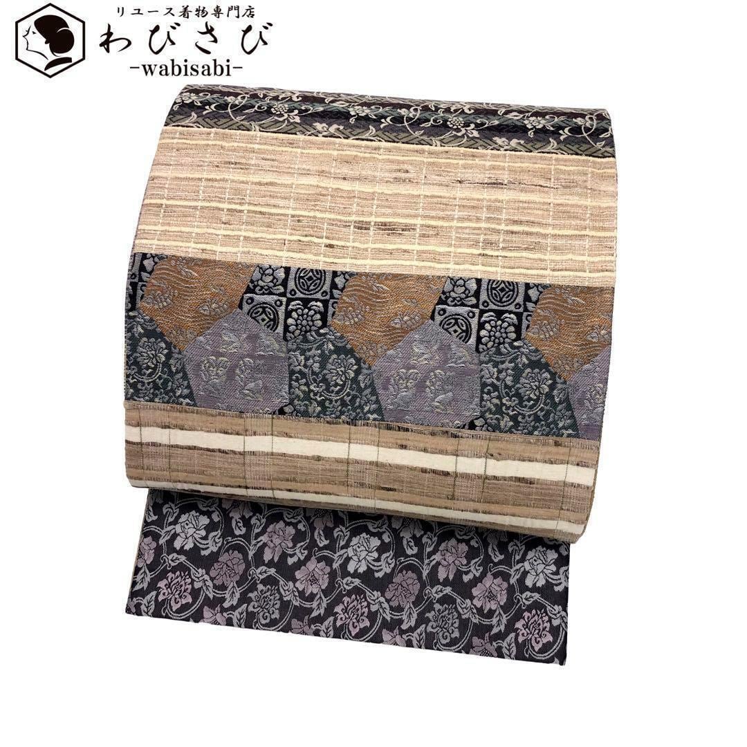 ムガシルク 野蚕糸 リバーシブル 全通 袋帯