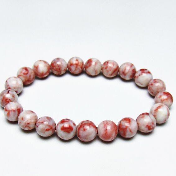 シナバーインクォーツ ブレスレット 9mm 一点物 メール便可 [M便 1/10] 111-44293