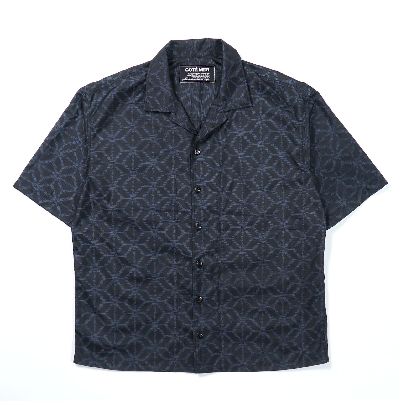 大島紬開襟シャツ KIMONO "Ohshima tsumugi" SHIRT