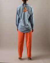 1970-80's C.R.Anthony Co. BUCKHIDE / Hand Embroidery Shirt