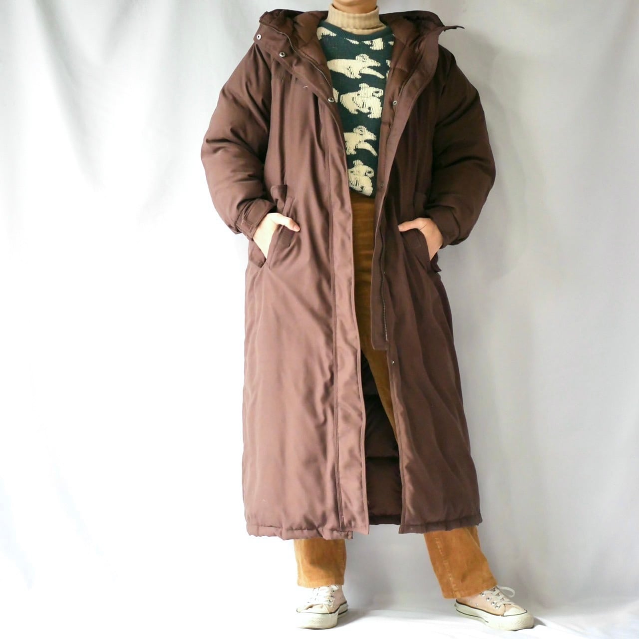 Cabela's brown goose down hooded long coat カベラスフード Cabela's brown goose down hooded long coat カベラスフード