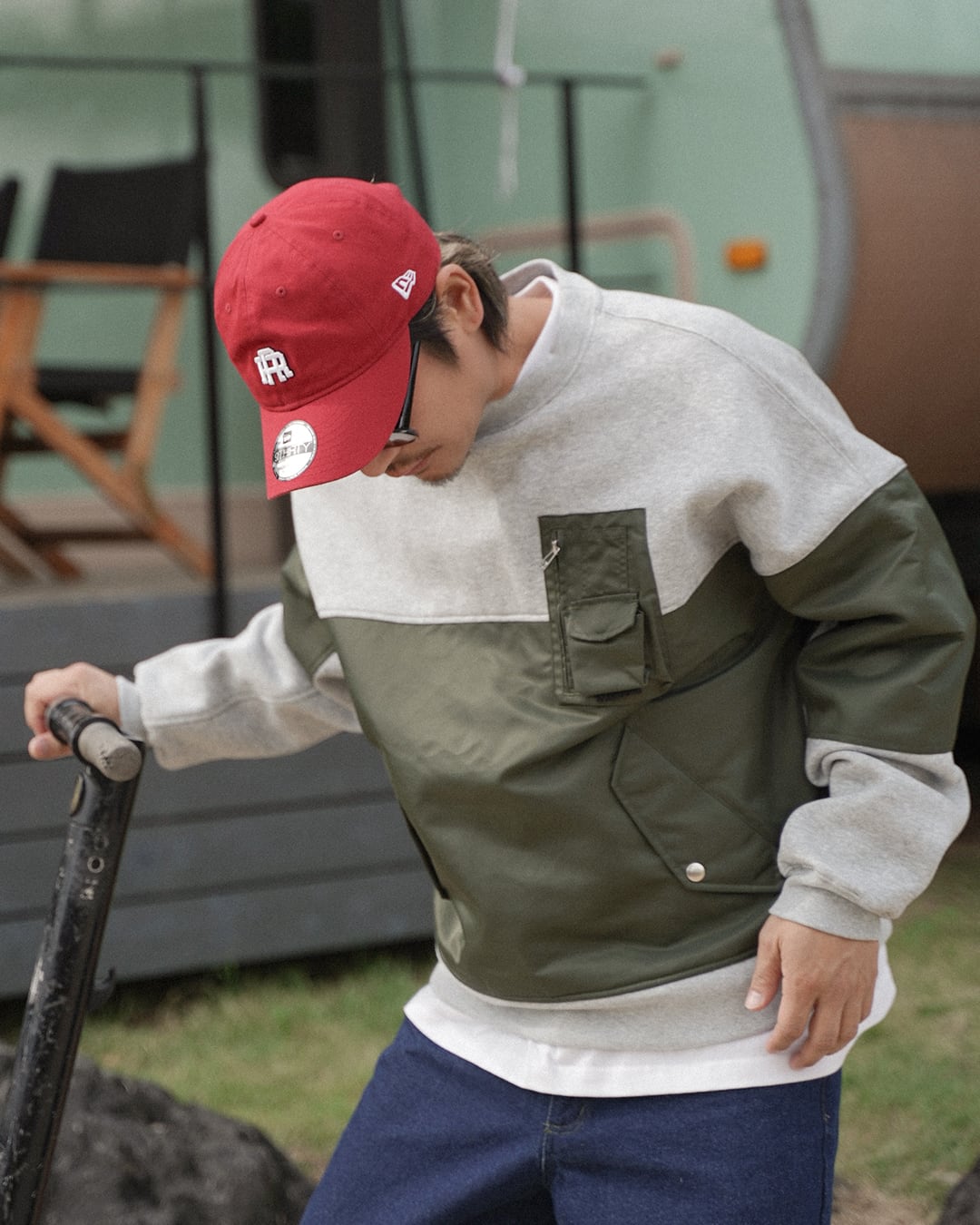 Re:room】SWITCHING TWILL SWEAT TRAINER［REC865］ | #Re:room