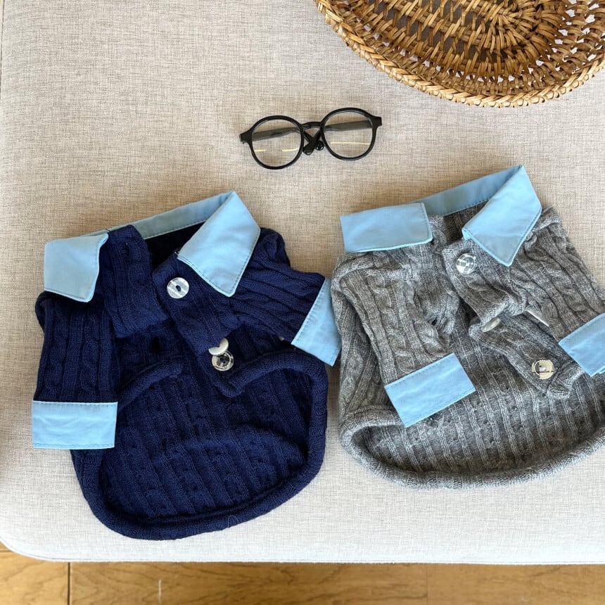 《即納》HM0021 ケーブルニットシャツ