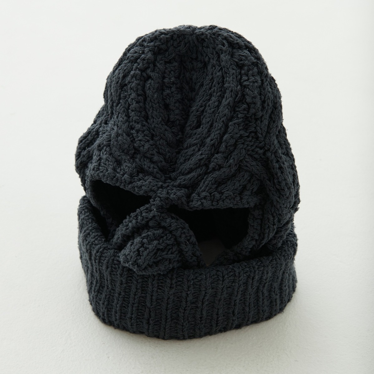 blackmeans × ONO YUKINORI Skull Handknit Cap (CHARCOAL) | HEIGHTS 
