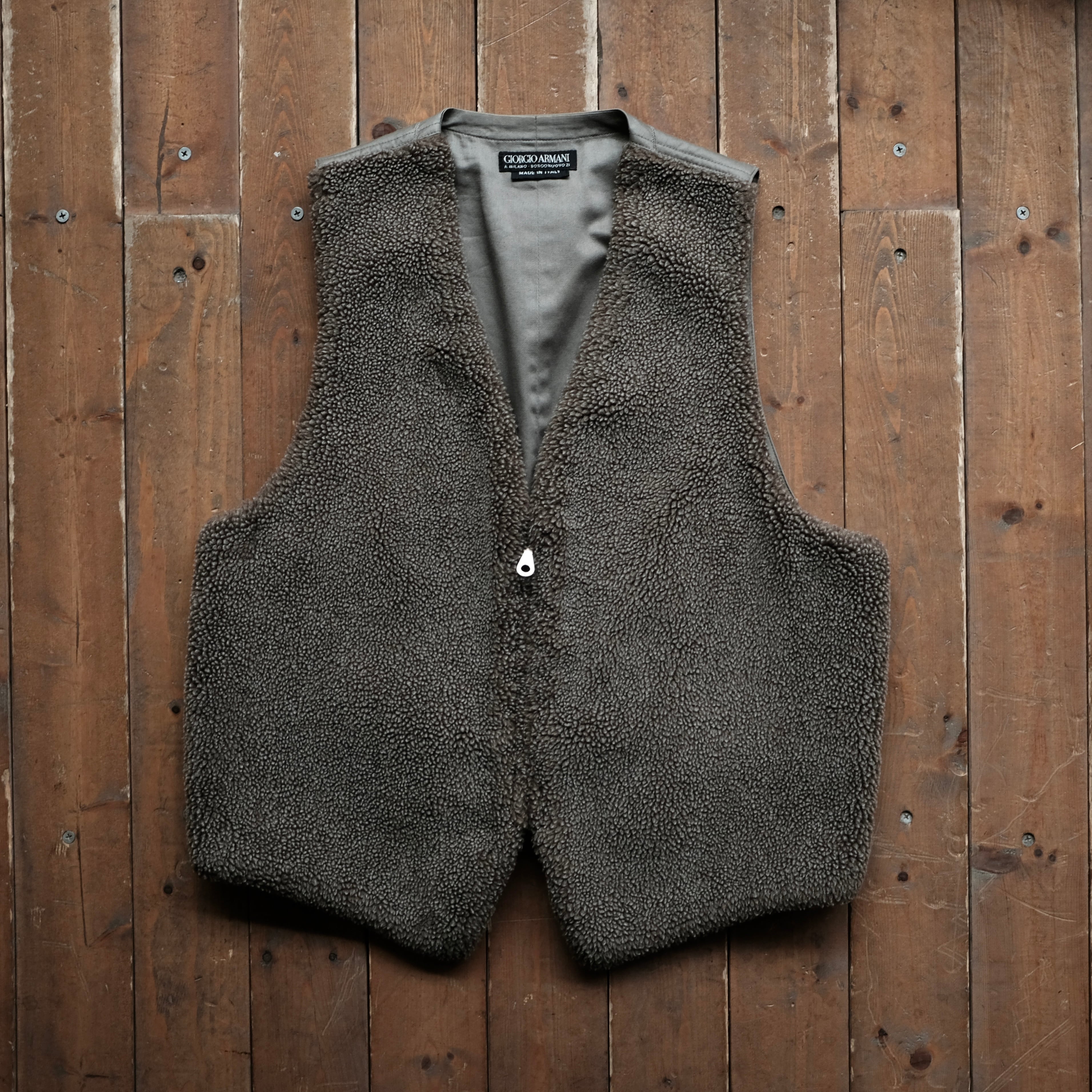 伊製 GIORGIO ARMANI 裏ボア ベロア ベスト/90s/オールド 伊製 GIORGIO ARMANI 裏ボア ベロア ベスト/90s/オールド 伊製 GIORGIO
