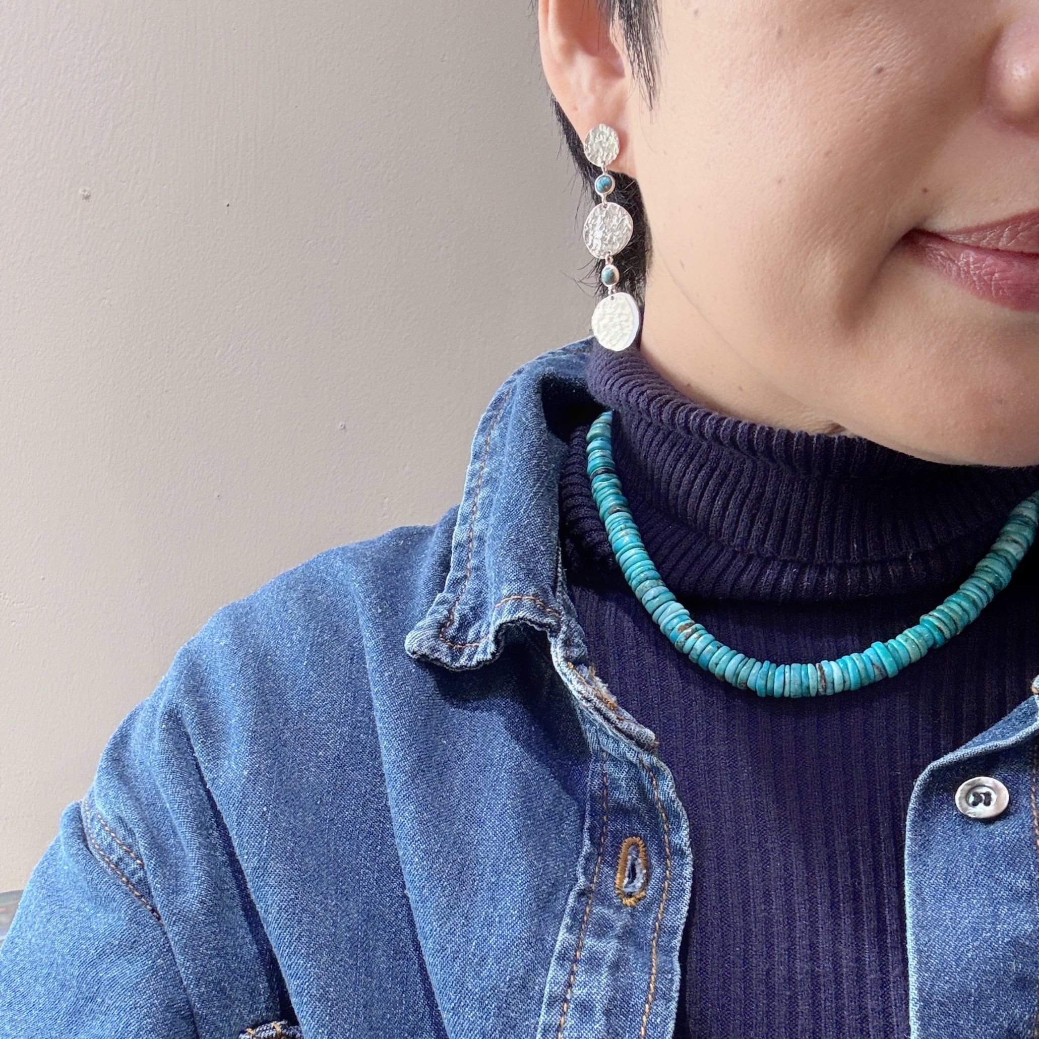 Lagoon Original ロンデル ターコイズ 一連 ネックレス 40cm | 【公式