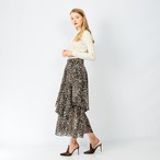 leopard winding skirt