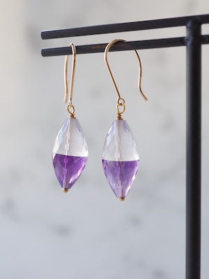 Amethyst x Rock Crystal Doublet Earrings - 2