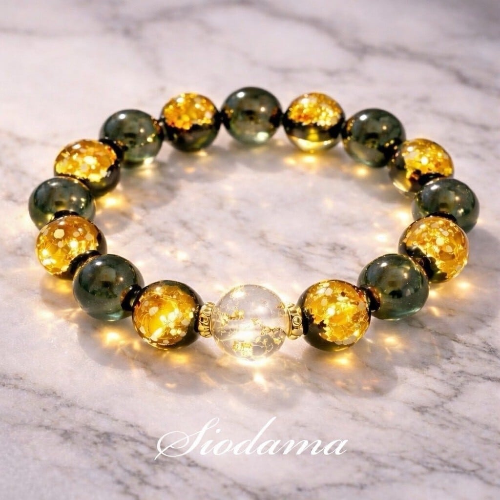 金運上昇】琉球 黄金ホタルガラスブレスレット | siodama