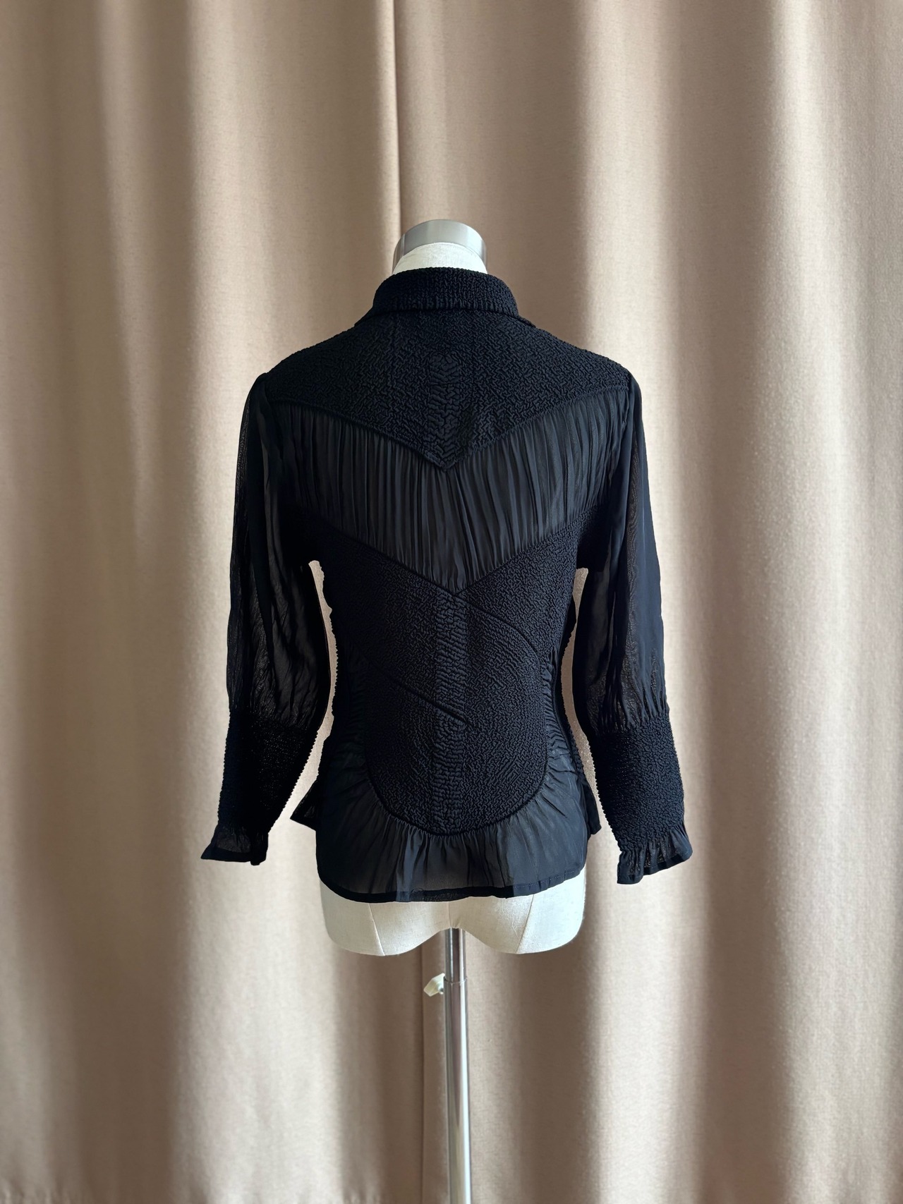 mode black sheer shirt-4845-8