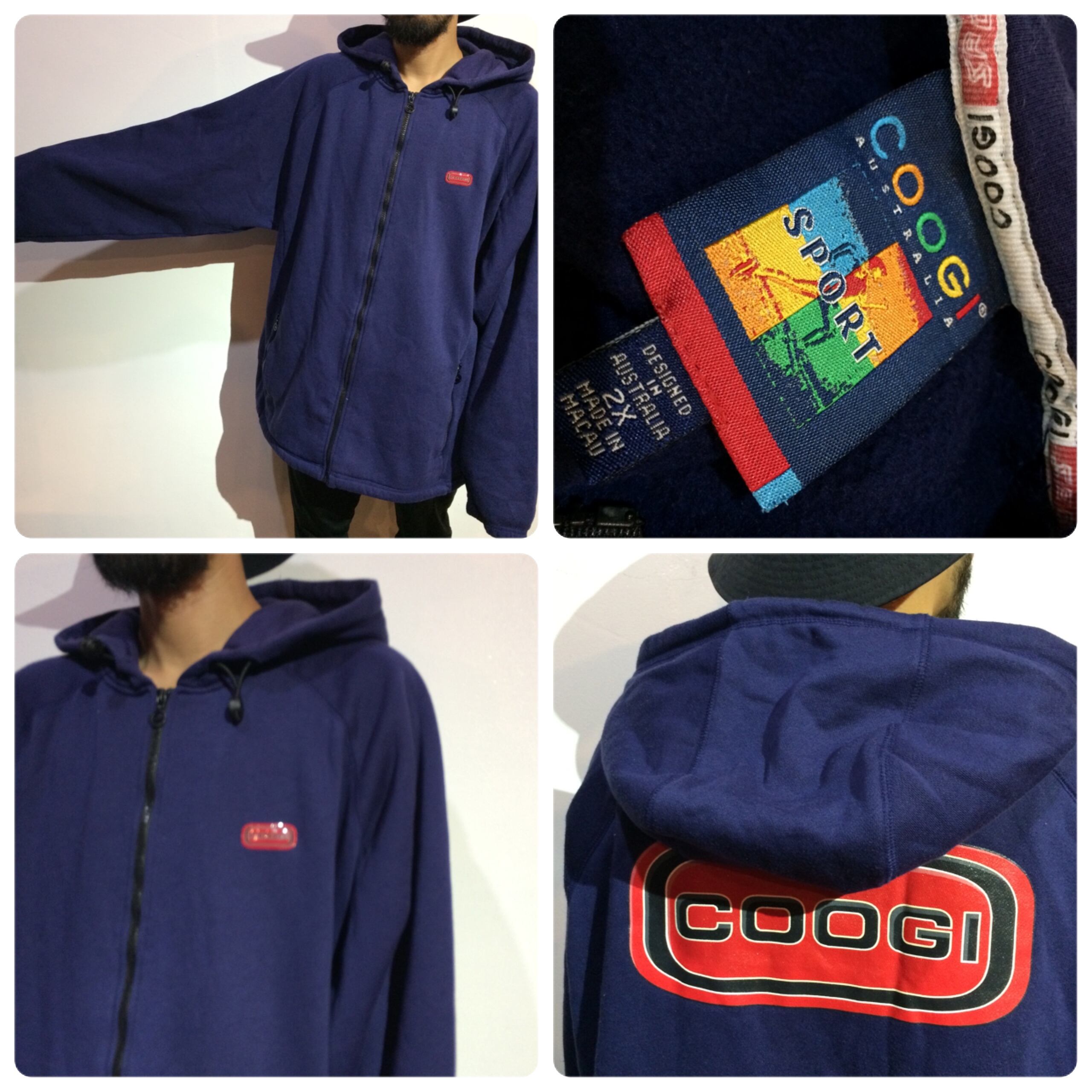 送料無料』 COOGI クージー ロゴプリントジップアップパーカー 2X 