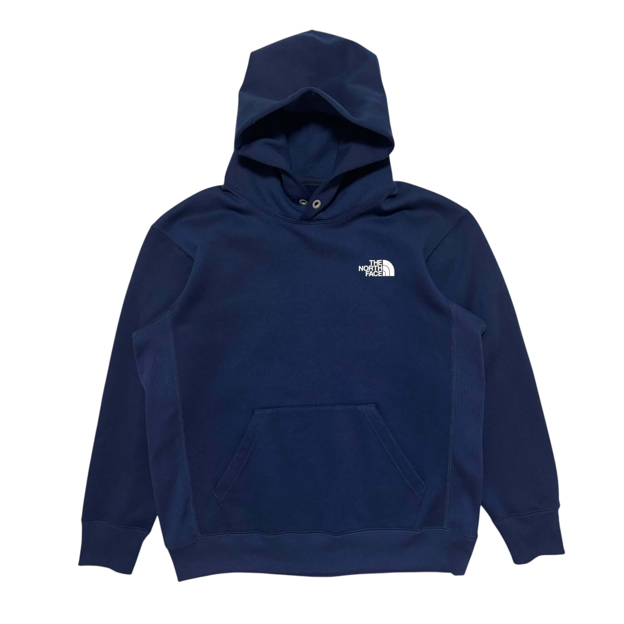 古着 ザノースフェイス パーカー クリーニング済み THE NORTH FACE バックスクウェアロゴ フーディー メンズM ネイビー