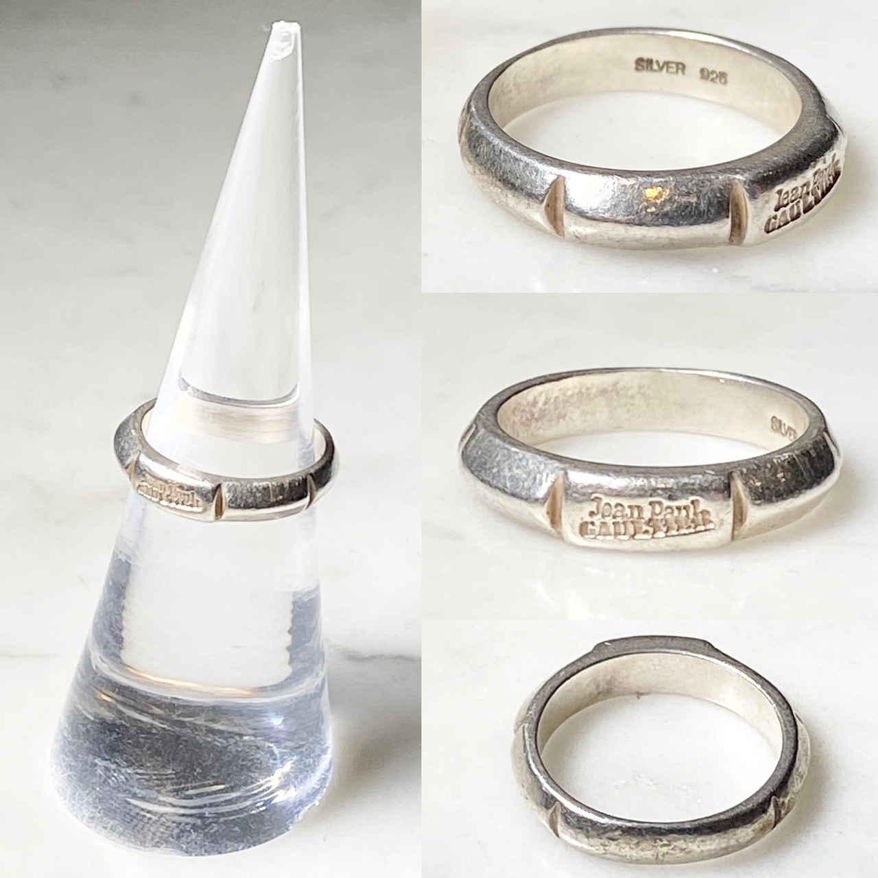 JEAN PAUL GAULTIER silver logo ring
