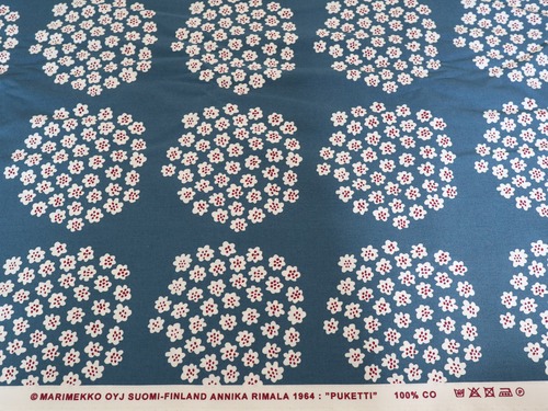 Marimekko fabric PUKETTI (WH／BL)