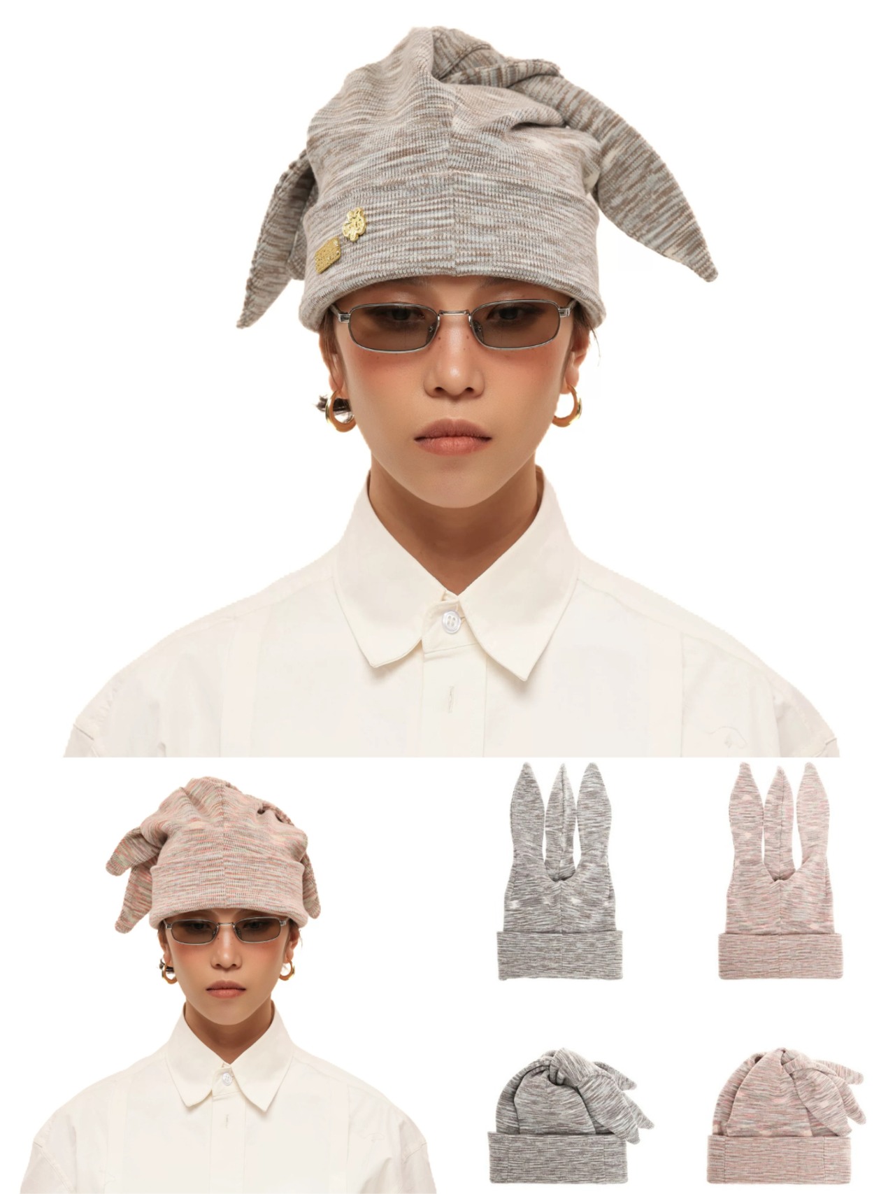 6CRAYON Three-Ear Knit Beanie