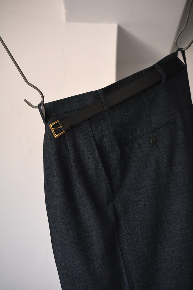 m’s braque / CROPPED TUCKED BAGGY PANTS (NAVY)