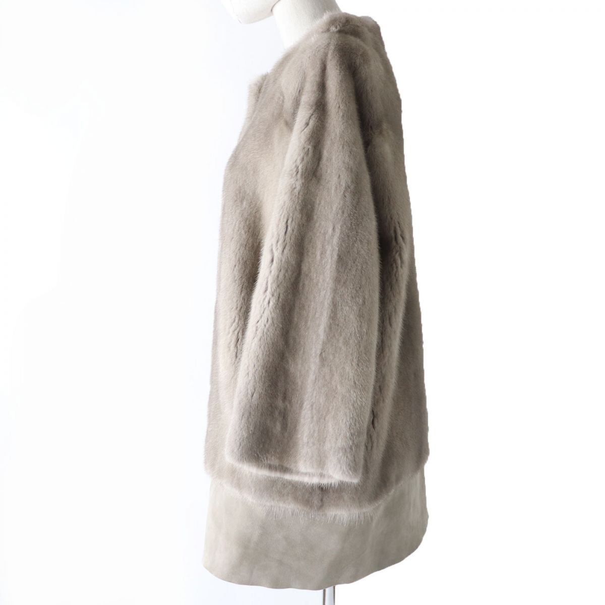 極美品☆MANZONI24 マンゾーニ24 サファイアミンク ノーカラー 極美品☆MANZONI24 マンゾーニ24 サファイアミンク ノーカラー