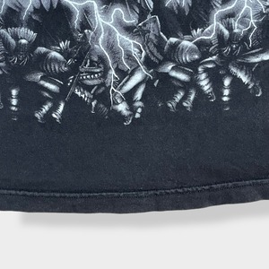 【SPARKY】アメリカンサンダー風 Tシャツ 両面プリント バックプリント イラスト プリント 個性的 迫力 L相当 Thunder US古着