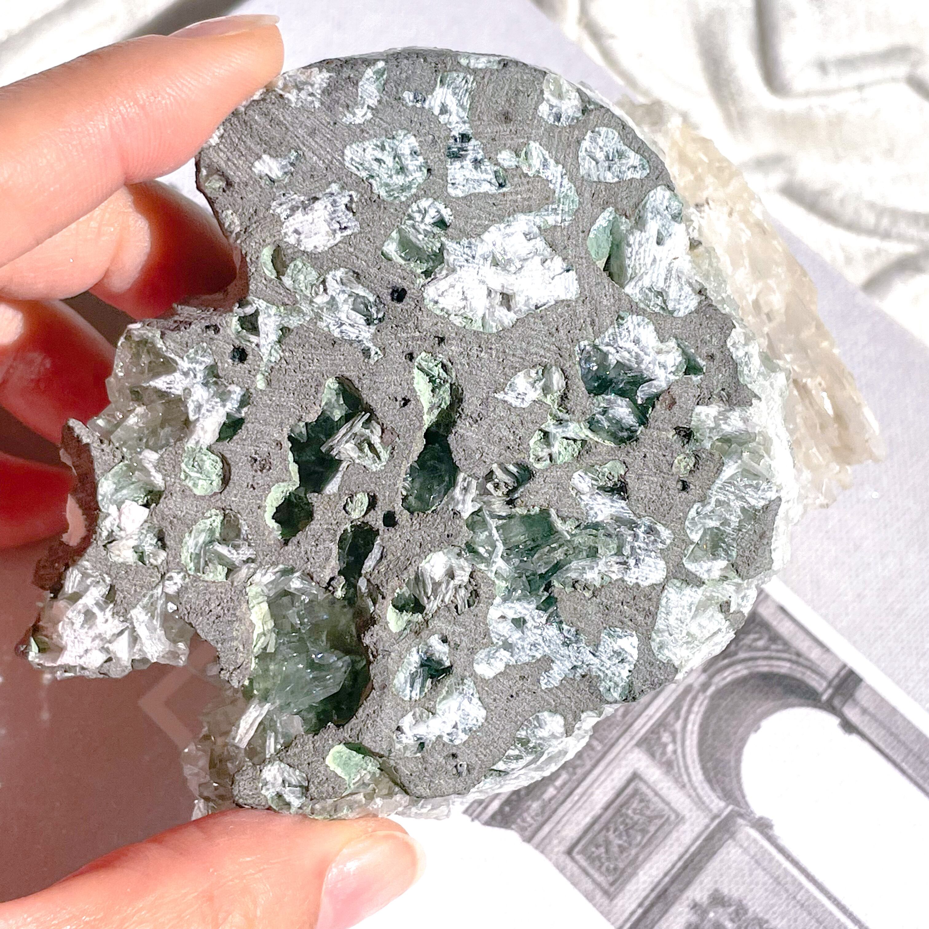 Green Apophyllite Rectangle Cluster 3 ✧ グリーンアポフィライト