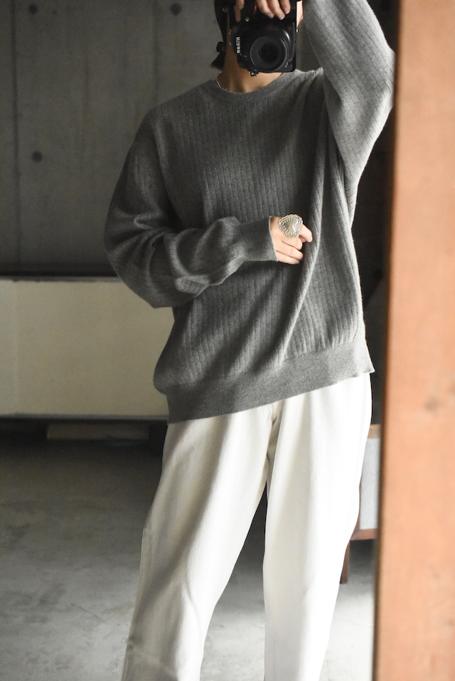 OK／90-00's "Ralph Lauren purple label" cashmere rib knit. MADE IN ITALY -dead stock-