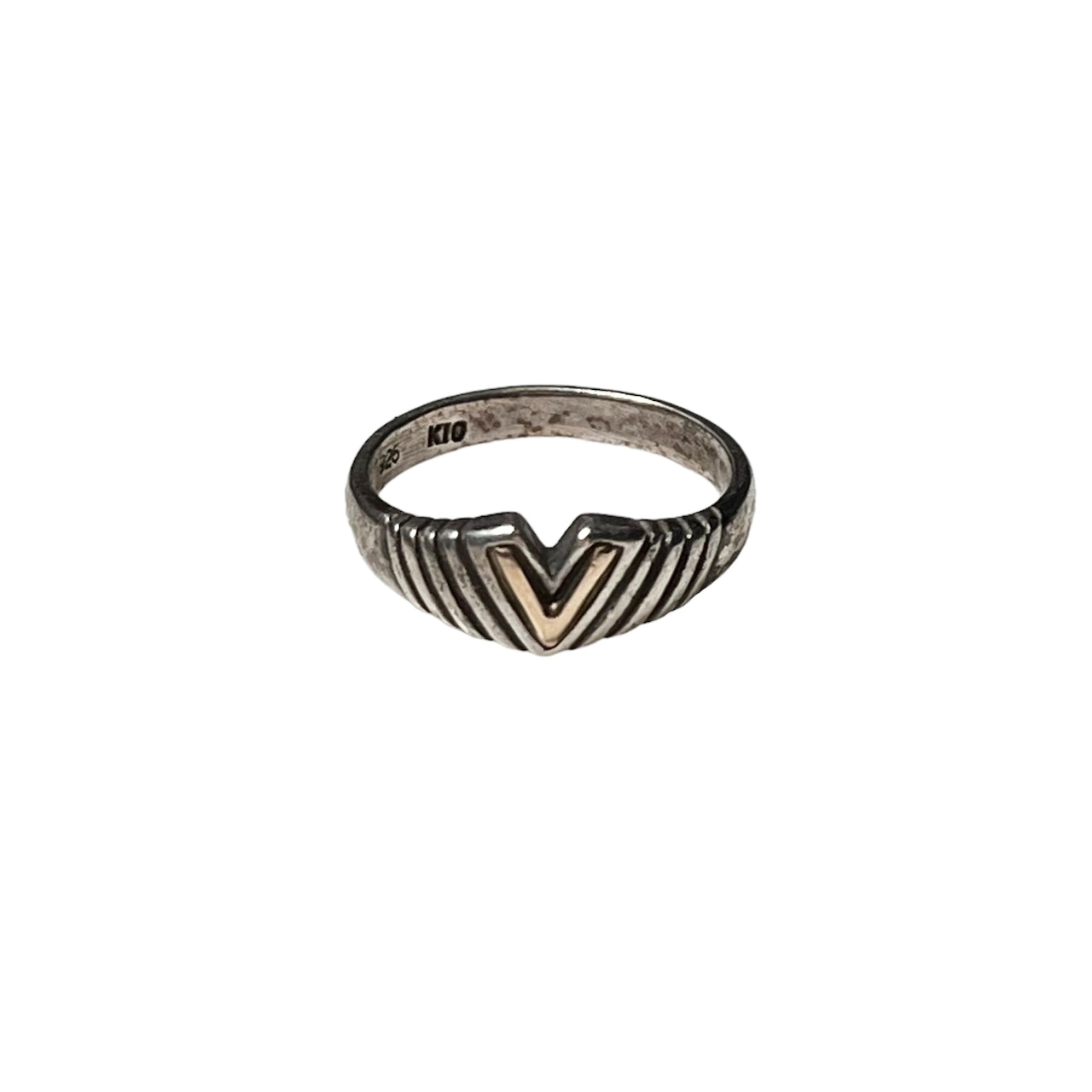vintage silver × k10 ring