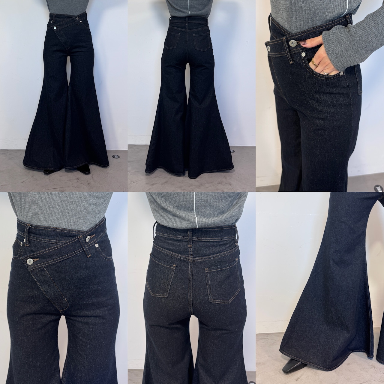 waist design super flare denim PT/indigo