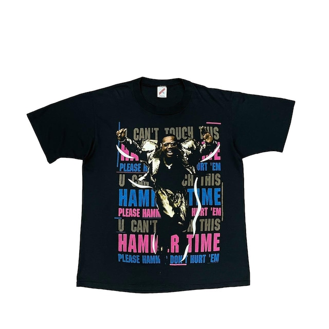 MC HAMMER U CAN'T TOUCH THIS HAMMER TIME TEE JERZEES XL BLACK 4464