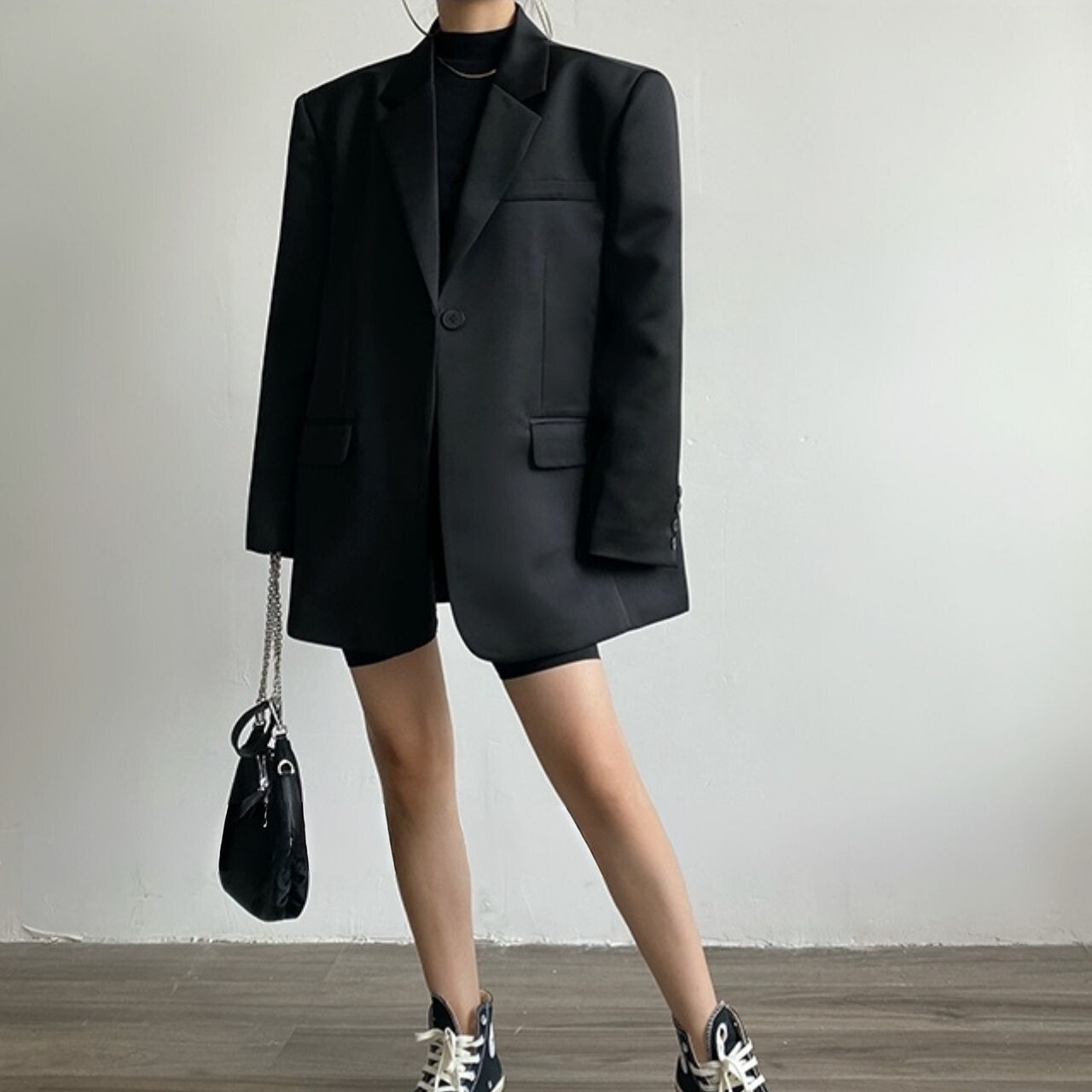 パワーショルダーサテンジャケット　LT0020002