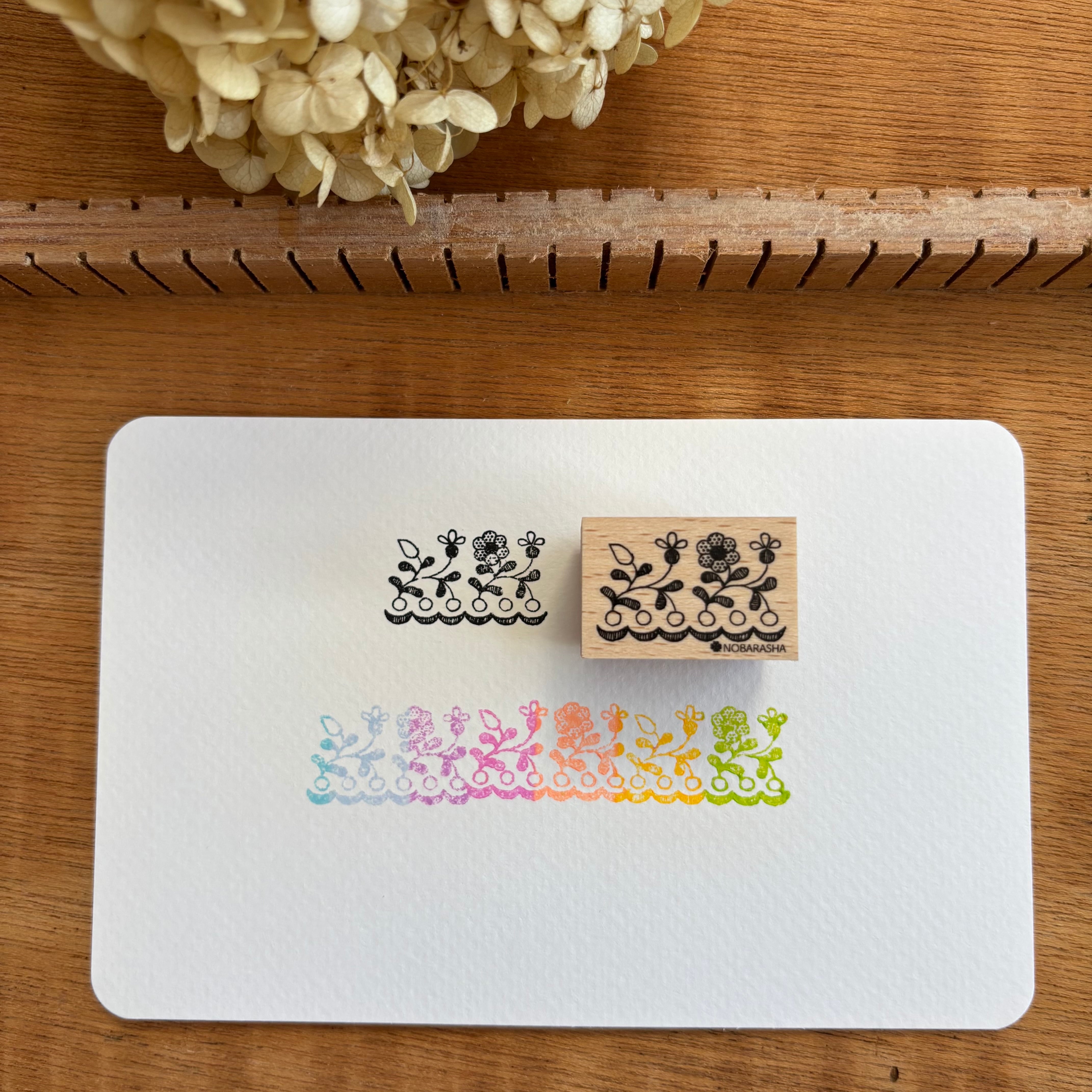 野ばら社の図案はんこ・花のレース|STP-1017