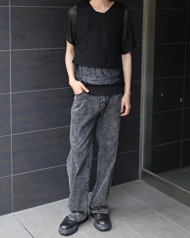 Sequined sheer knit