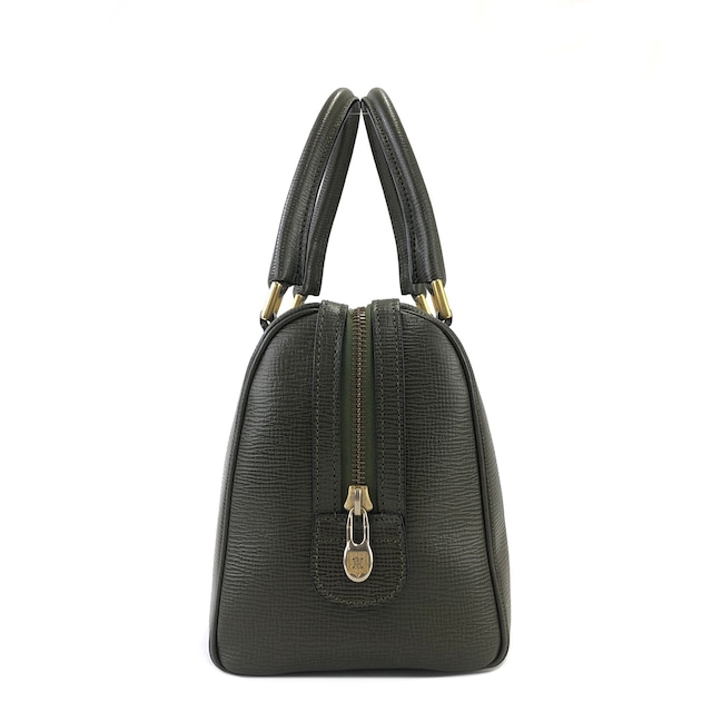 CELINE セリーヌ ブラゾン型押し ミニボストン ハンドバッグ カーキ vintage ヴィンテージ オールドセリーヌ 32rshv