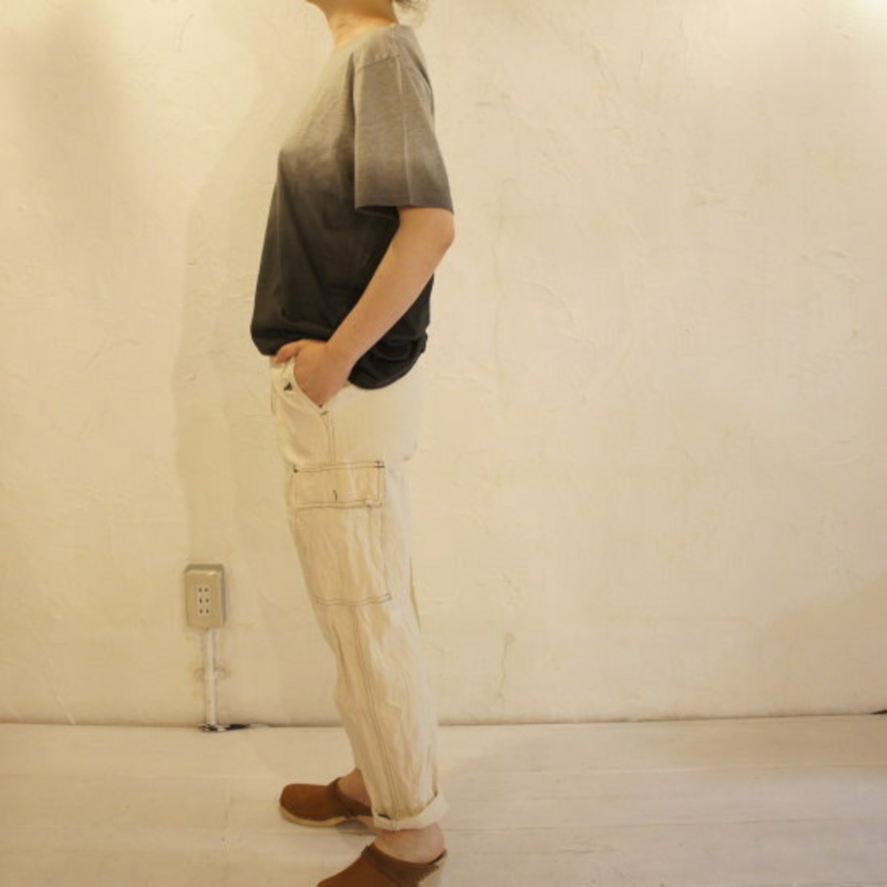 TOPANGA fashion　グラデーションTシャツ　グレー