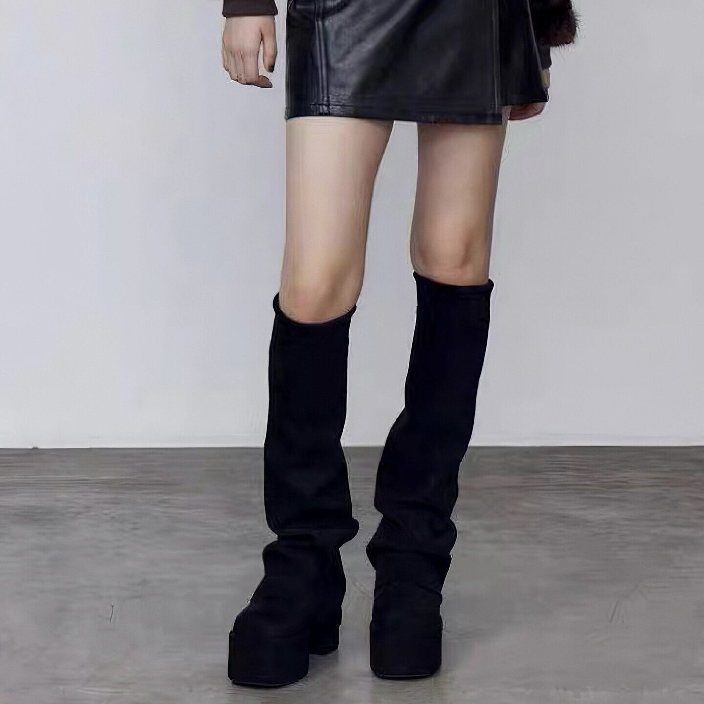 slouch platform long boots / l0907