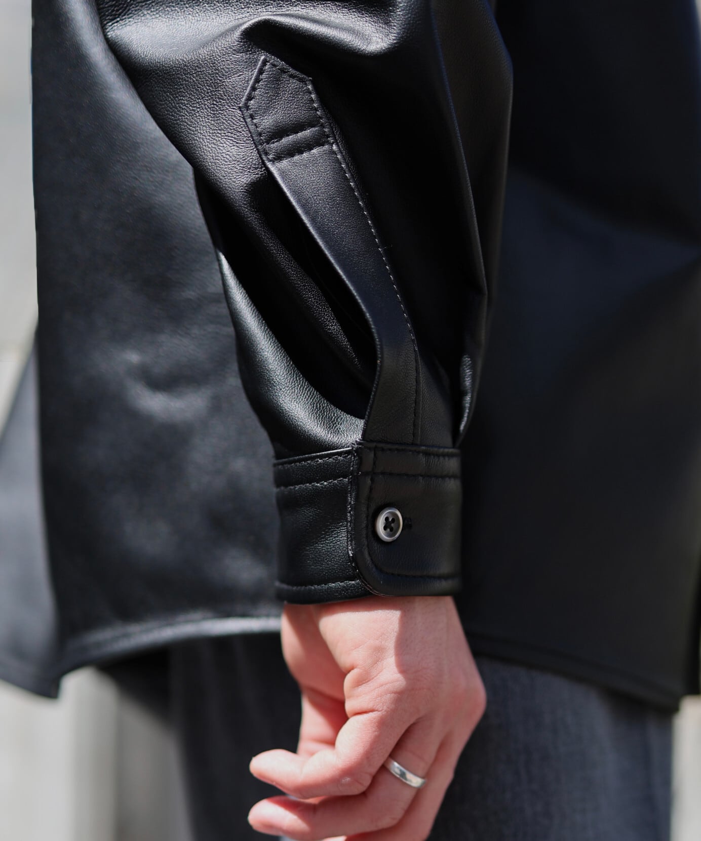 UNIVERSAL PRODUCTS. / 261-60406 LEATHER SHIRTS JACKET (BLACK
