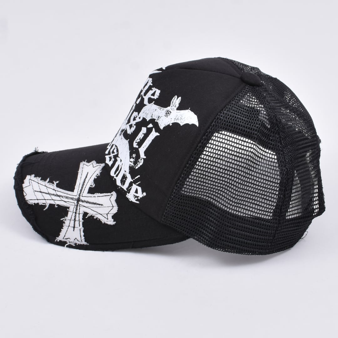 vintage cross skull damage design cap