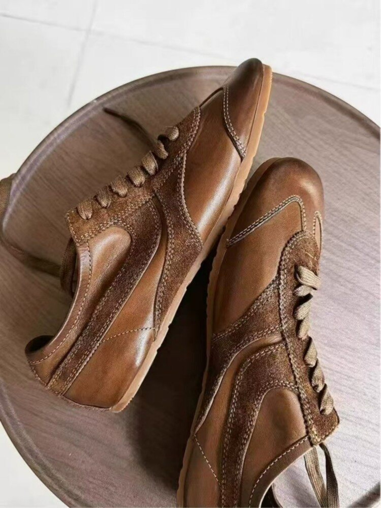 レースアップ ローカットスニーカー 2color W10425