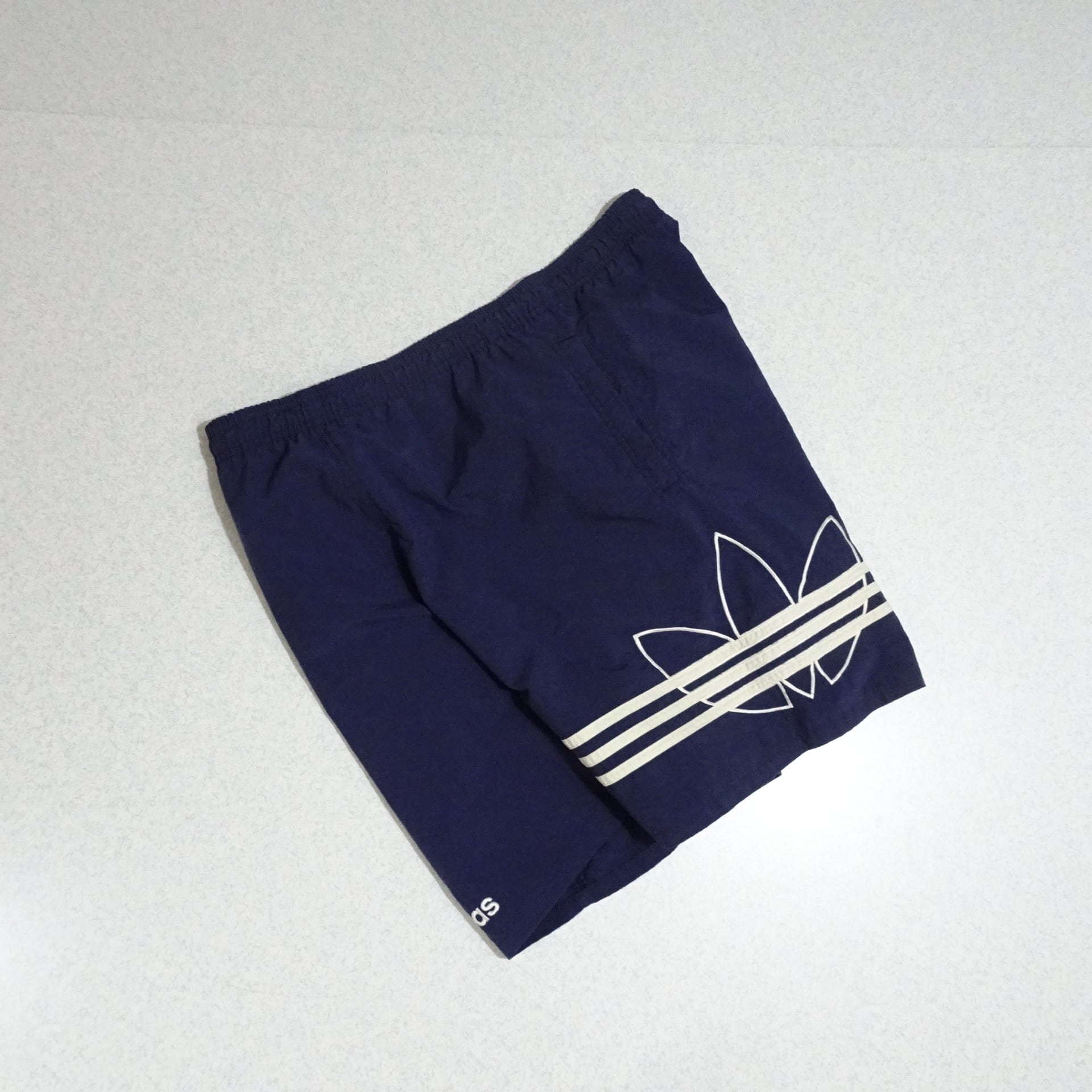 80s- adidas アディダス ナイロンハーフパンツ 万国旗タグ ビッグロゴ