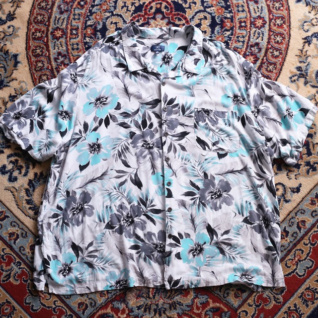"水彩" botanical art design s/s rayon shirt